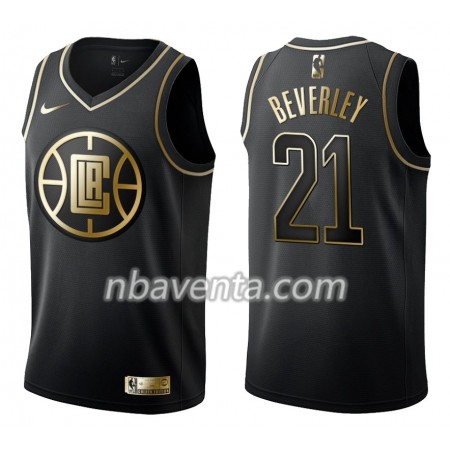 Camiseta Hombre Los Angeles Clippers Patrick Beverle 21 Nike Negro Golden Edition Swingman